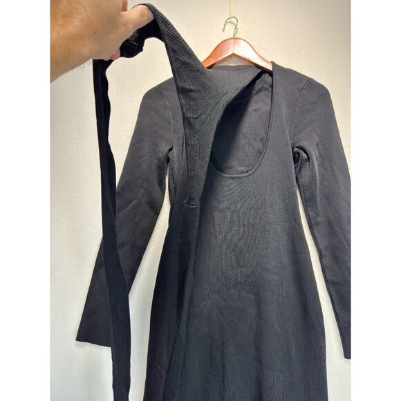 TOCCIN Racer Midi Dress Back Cutout Turtleneck Long Sleeves Knit Size M Rt $455 - Picture 10 of 12